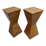 Vintage set of 2 pyramid side tables  Seventies