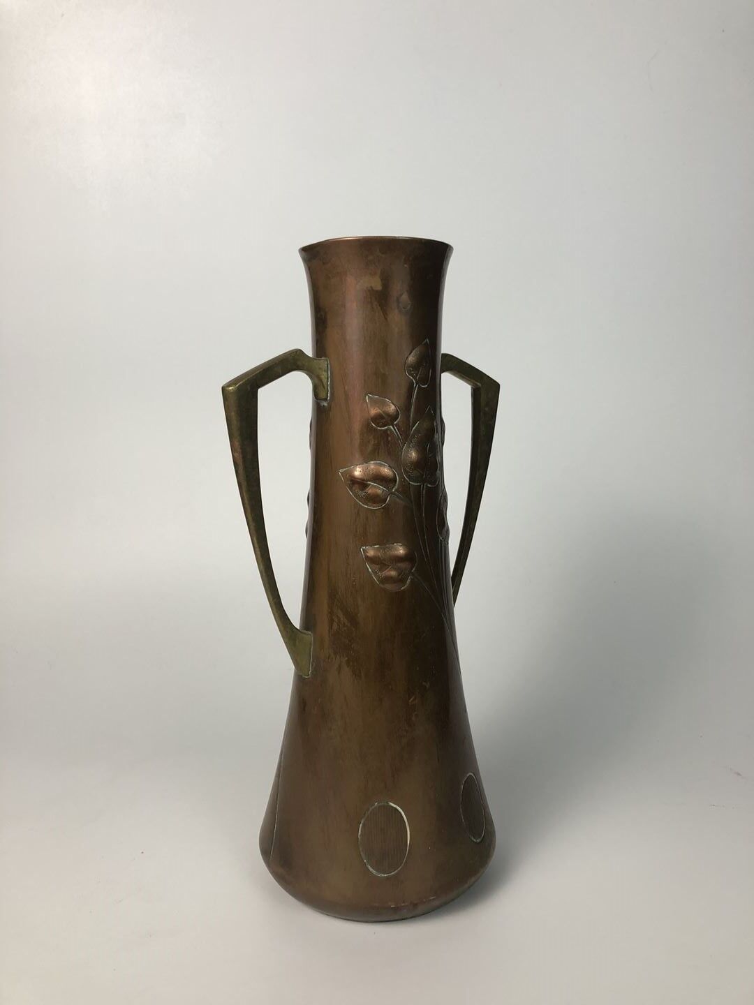 Art Nouveau vase WMF in copper and brass circa 1900