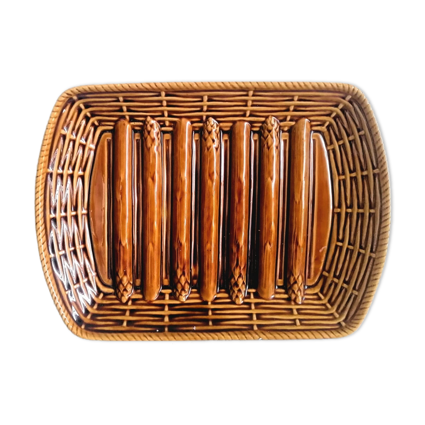 Asparagus dish saartine Sarreguemines, 1960