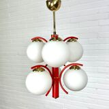 Richard Essig space age design lampe suspendue rouge