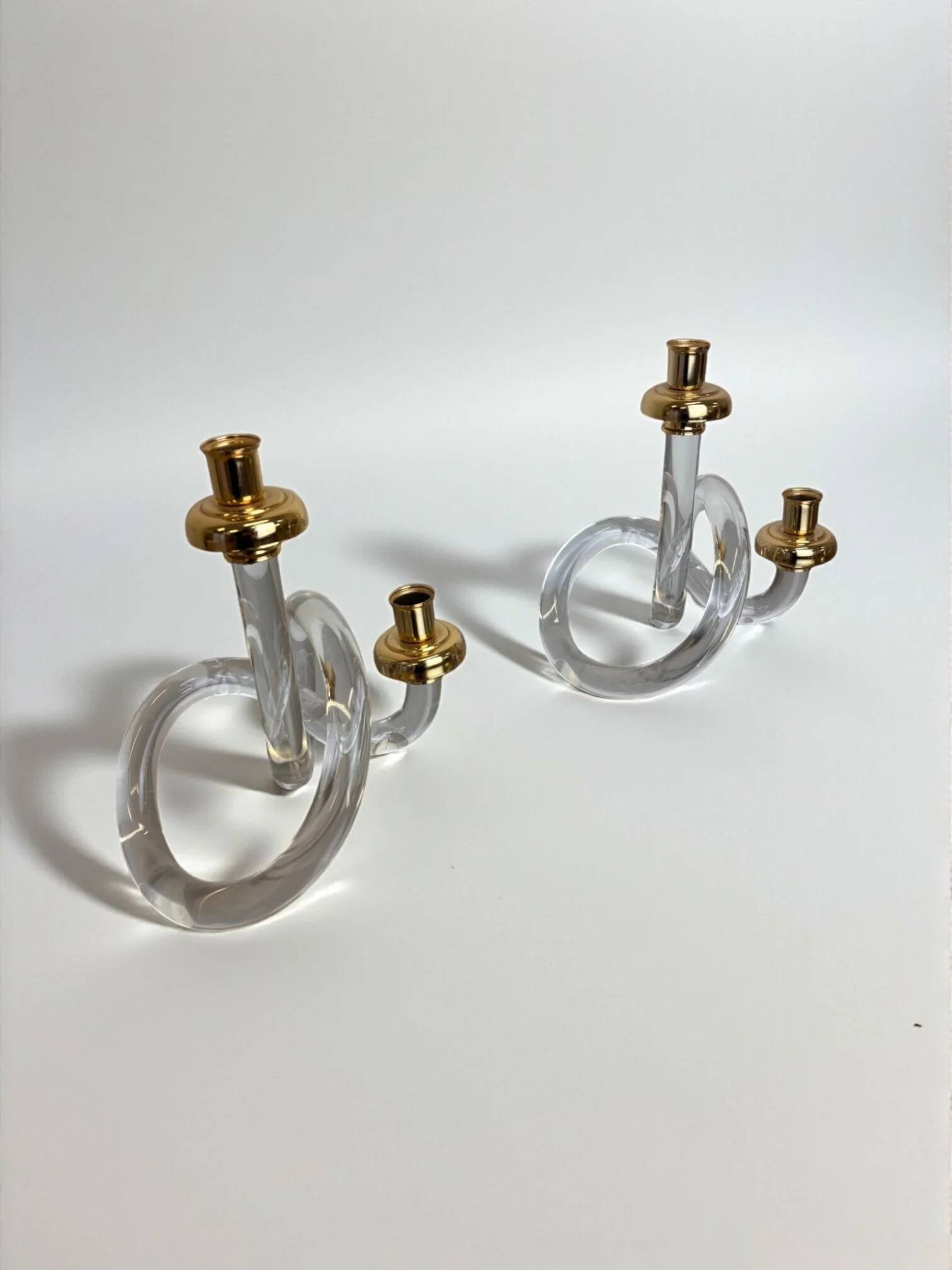 Pair of pretzel candlesticks by Dorothy Thorpe, circa 1970