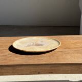 Petrified wood catchall or dish, beige with a brown spot in the centre, D24-27 -377.