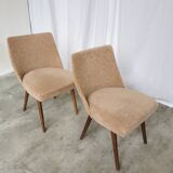 Set of 2 Vintage Mid-Century Lounge Chair: 1970s Yugoslavia, Pink Fabric