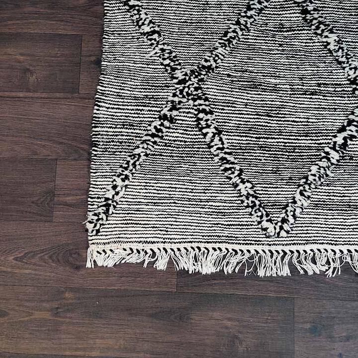 Small Moroccan Berber carpet handmade Black Zanafi 100x160 cm