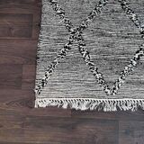 Small Moroccan Berber carpet handmade Black Zanafi 100x160 cm