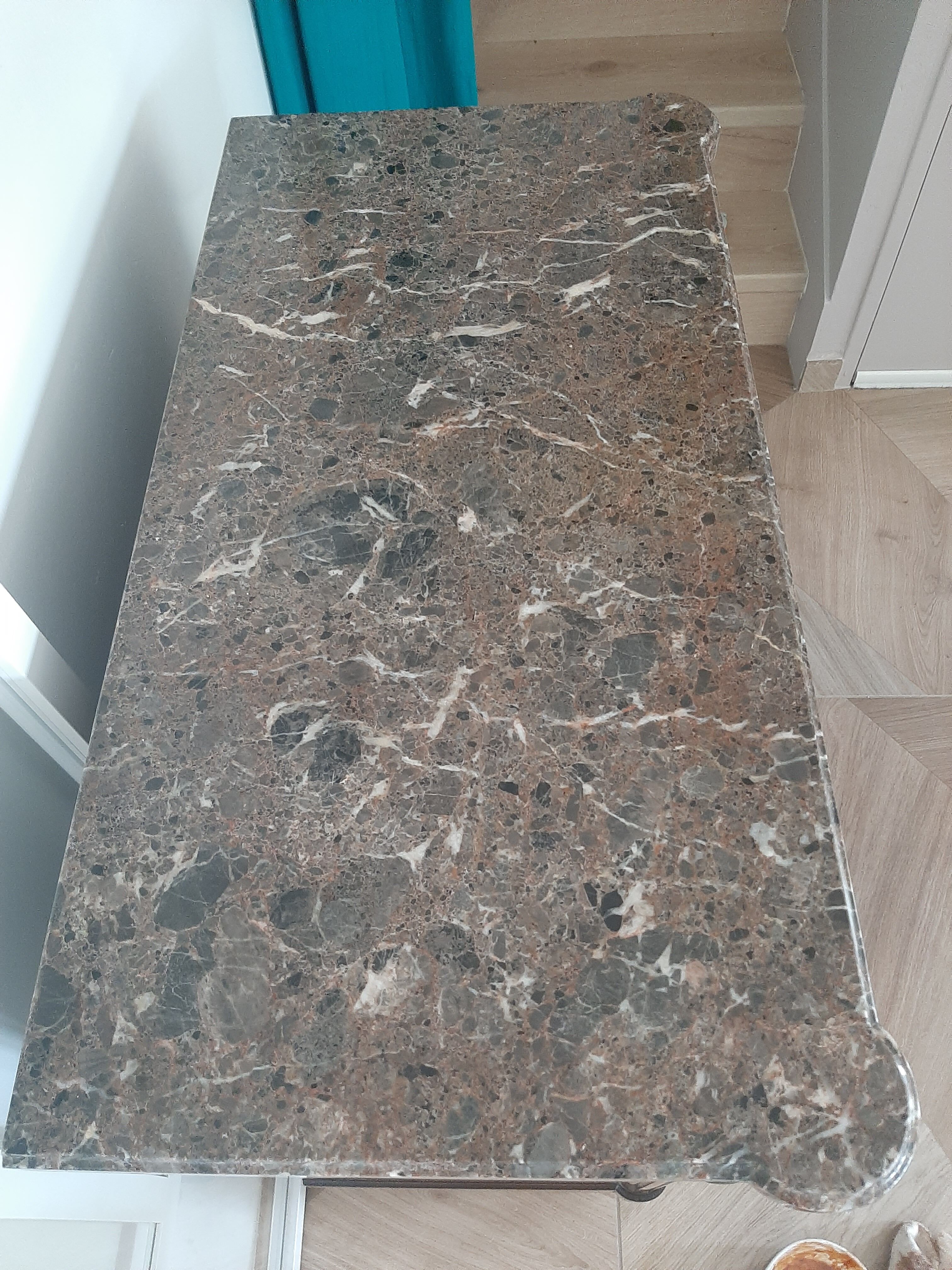 vintage - Small style chest of drawers - Louis XVI marble top with 1 drawer and 2 doors