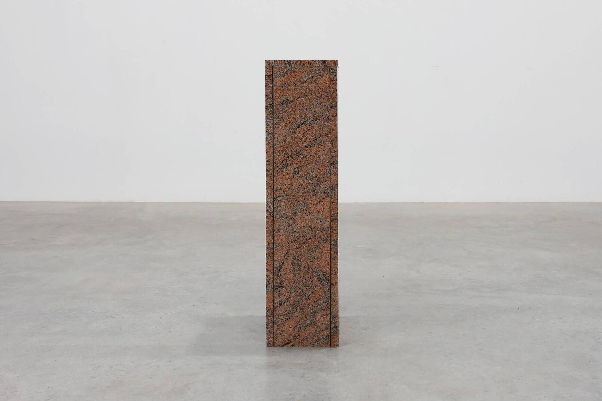 Rectangular red granite pedestal, Belgium, 20th century