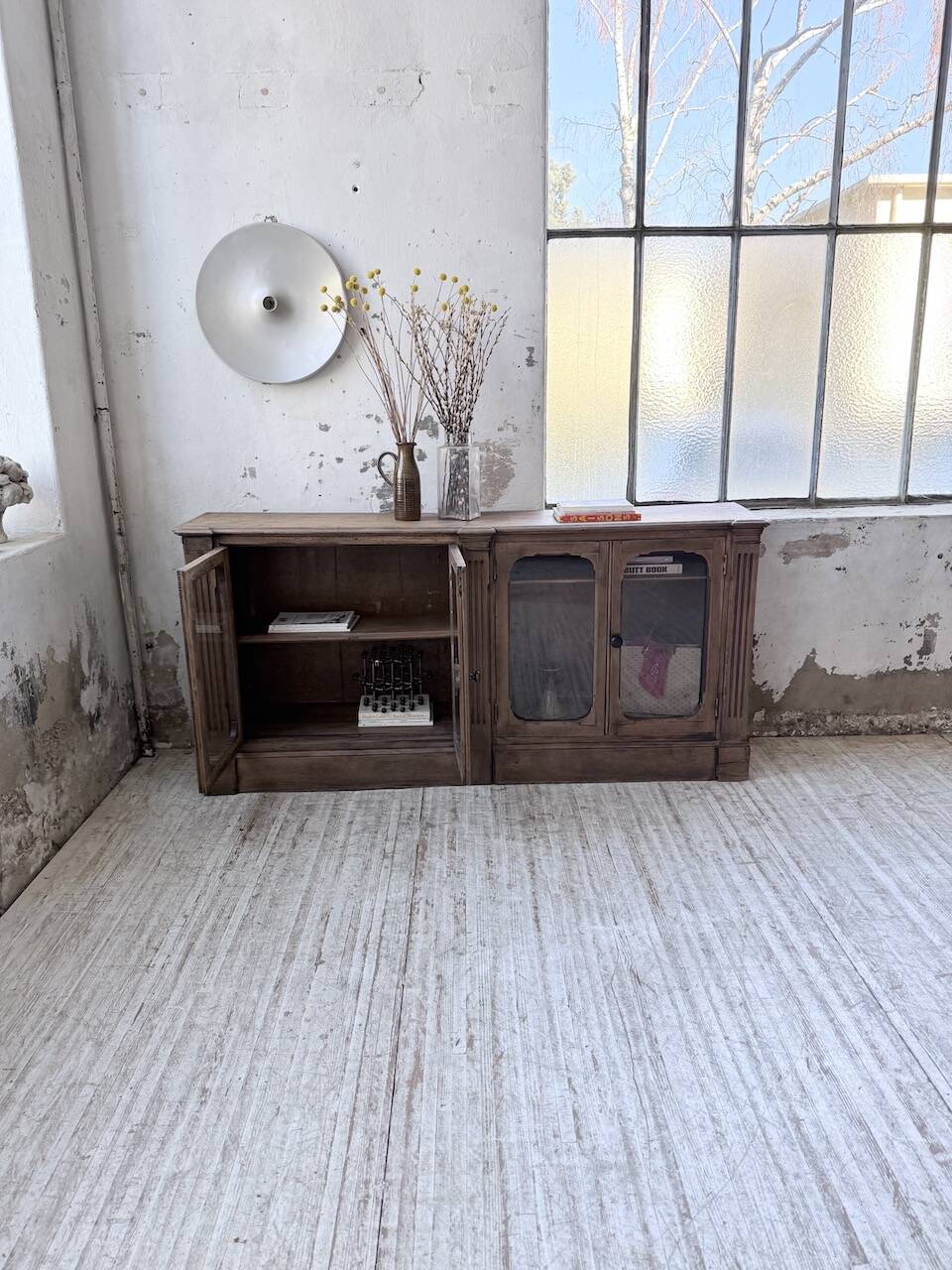 Enfilade display cabinet, solid oak, 1920.
