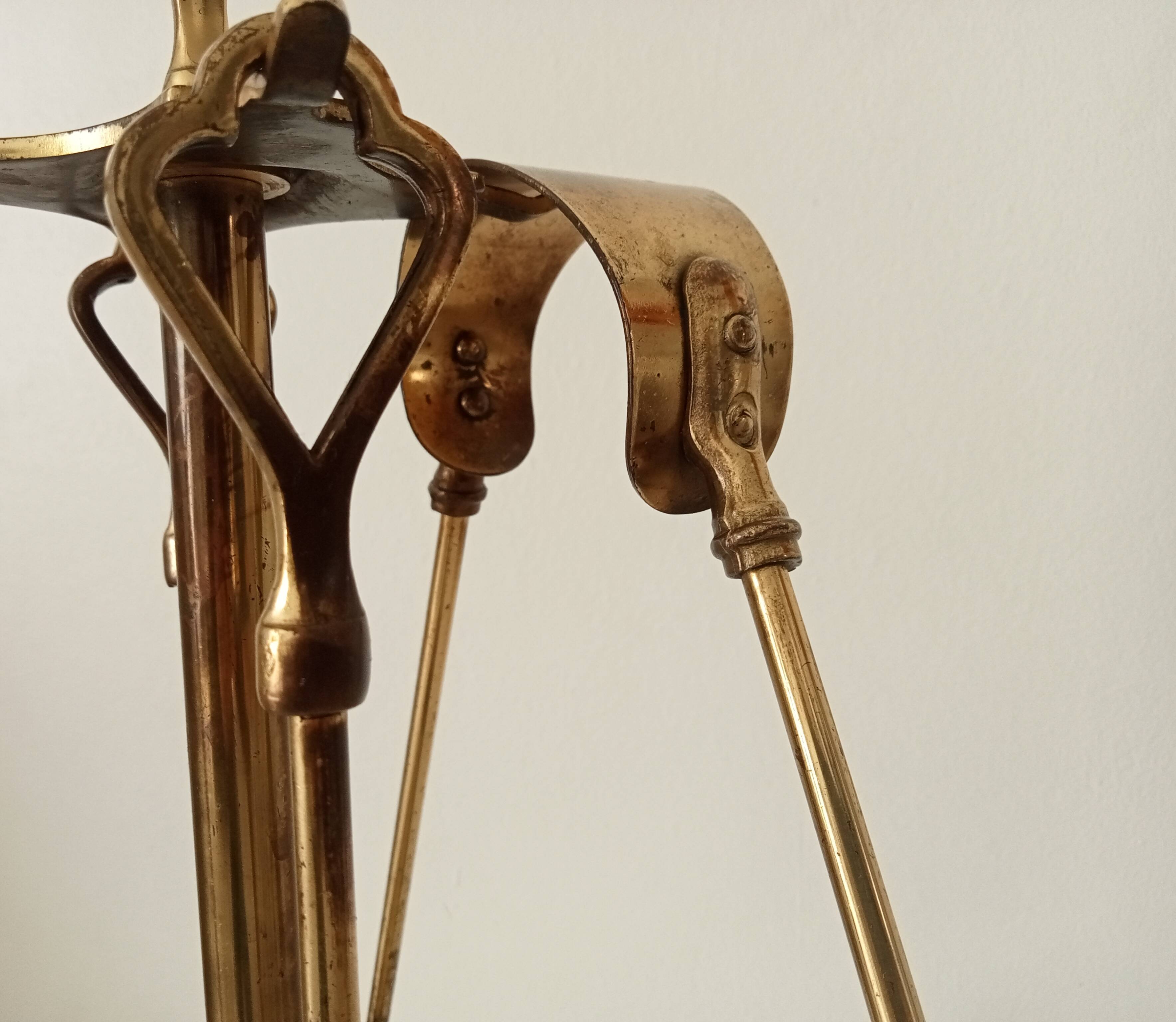 Old brass fireplace servant