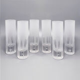 Ice Bucket with 6 Glasses in Hand Cut Lead Crystal by Kristal. Made in Italy 1960