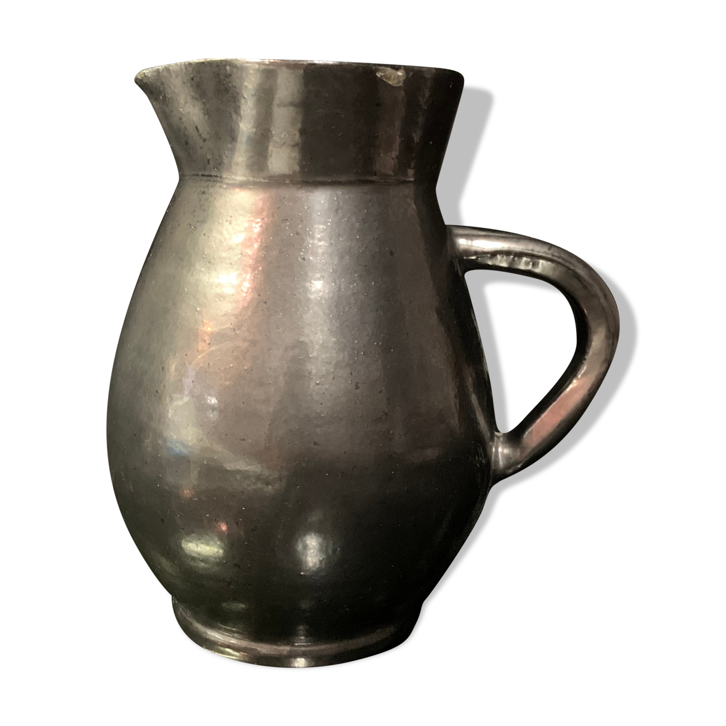 Black ceramic pitcher carafe design 1950