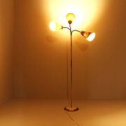 Italian Brass Three Light Floor Lamp, 1960s