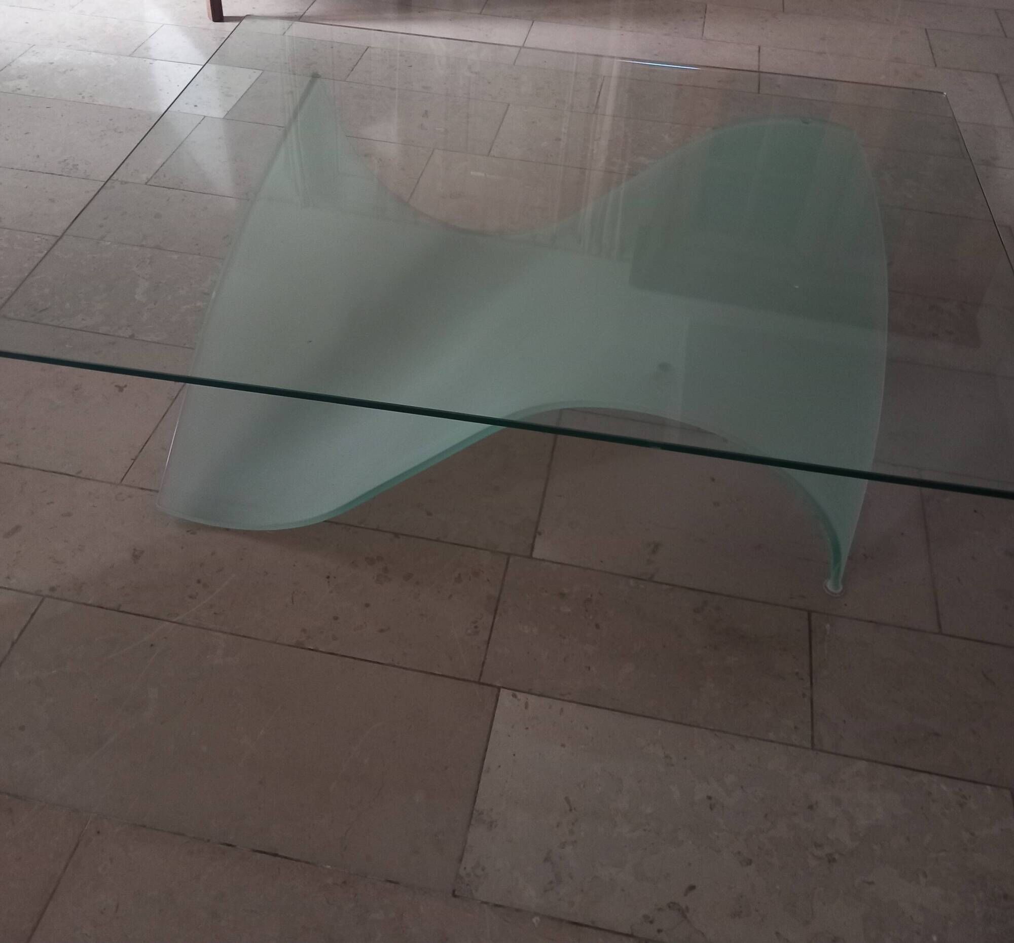 Coffee table glass Roche Bobois designer Maurice Barilone