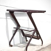 Serving rolling trolley, wood service, 50's