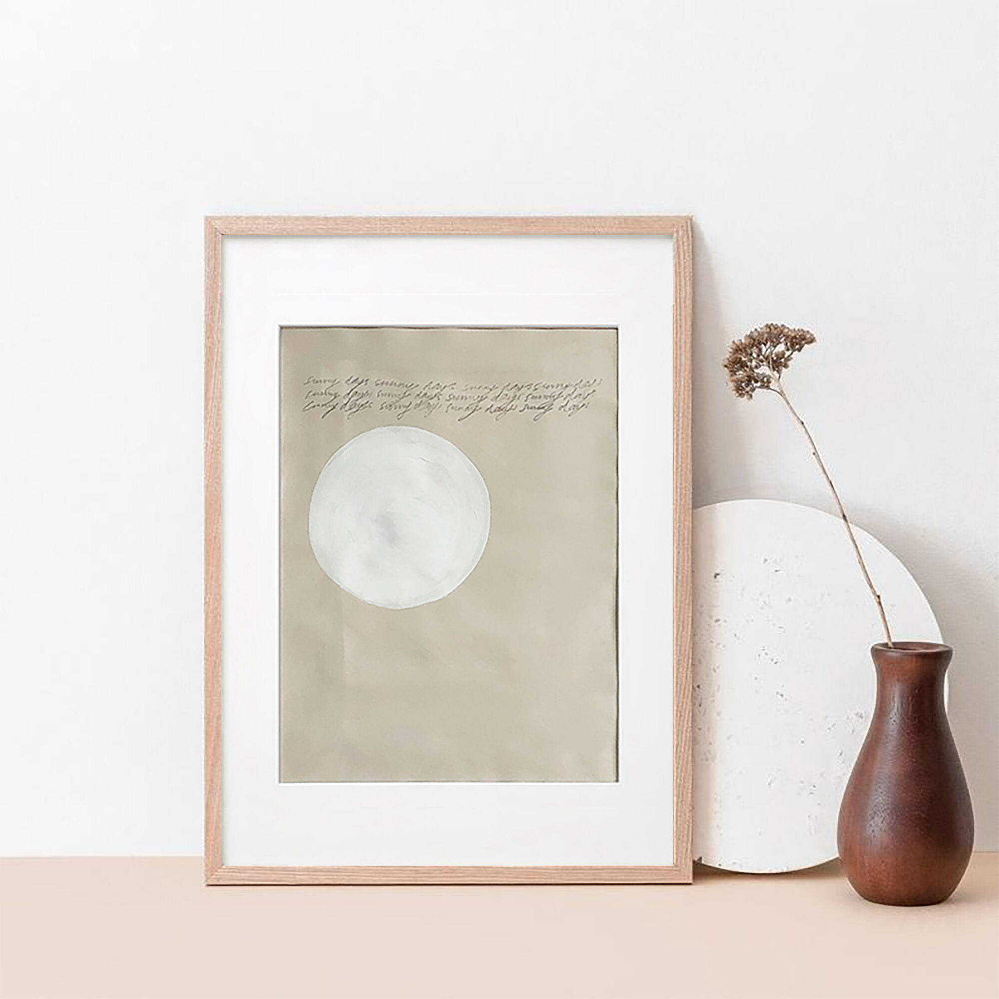 Hand painted abstract wall art 03 - sun