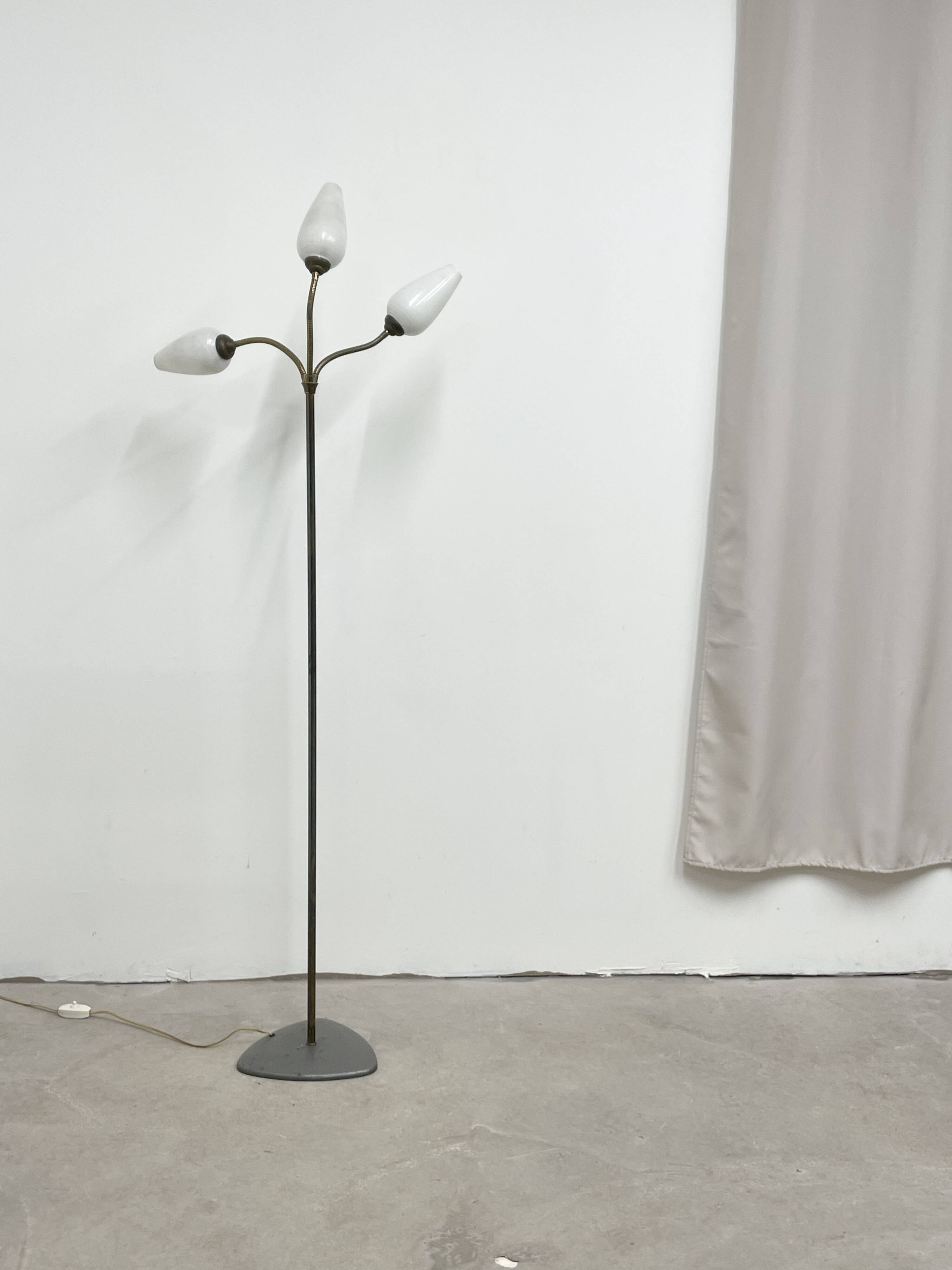 Three-flute floor lamp, circa 1950
