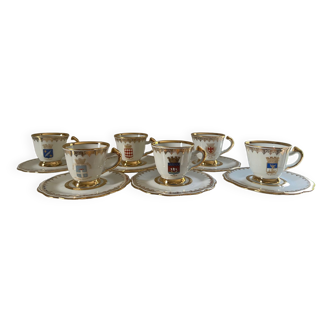 Limoges porcelain cups and saucers