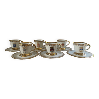 Tasses avec soucoupes porcelaine de Limoges