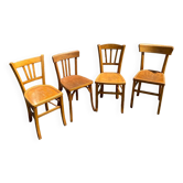 Set of 4 honey-colored bistro chairs
