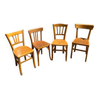 Set de 4 chaises bistrot coloris miel