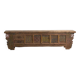 Buffet bas ancien chinois sculpté en sapin à panneaux ornés – Gansu, vers 1930