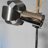 Chrome metal flower chandelier from the 70s
