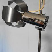Chrome metal flower chandelier from the 70s