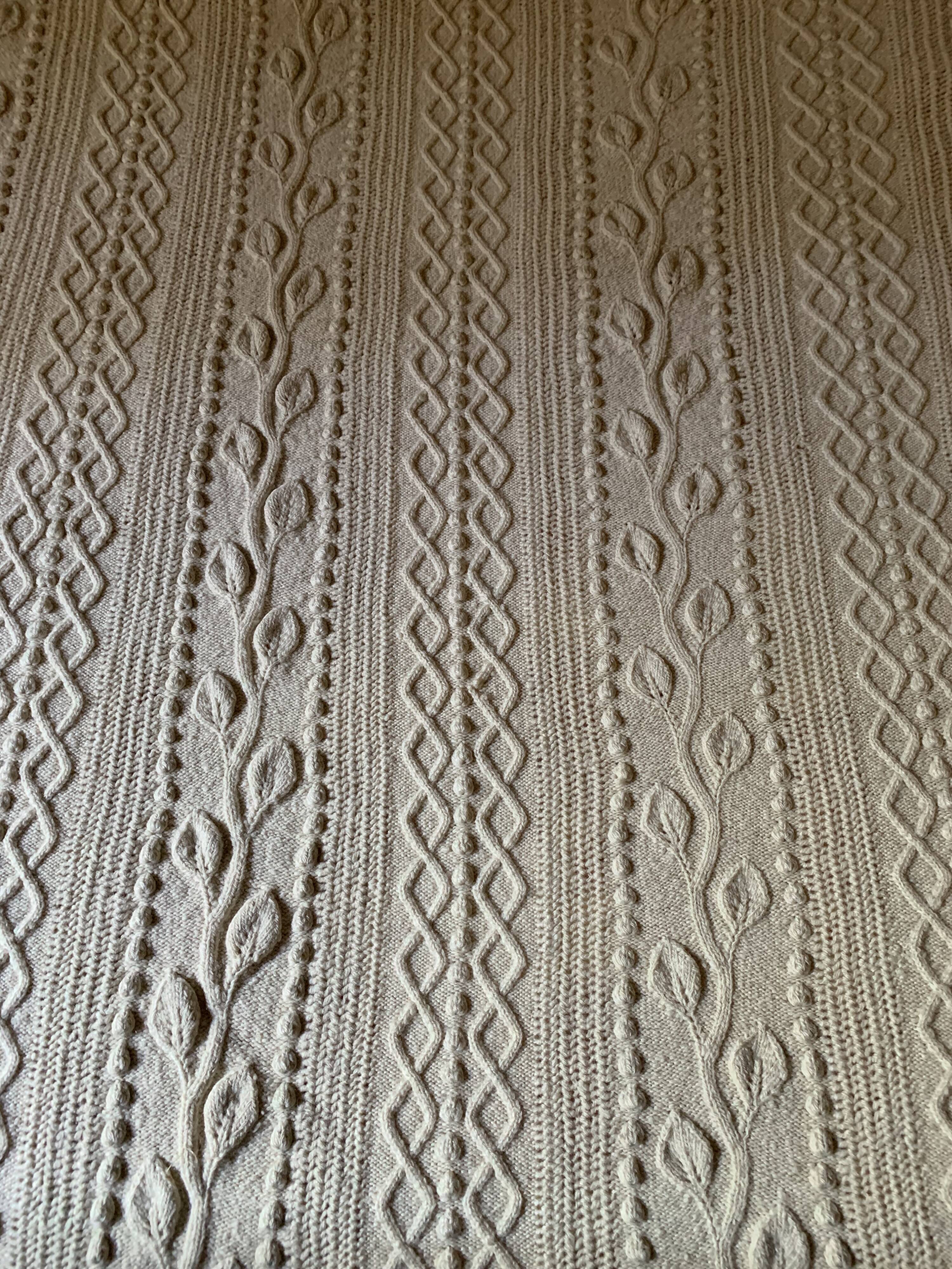 Old hand-knitted wool bed cover