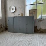 Factory blue patinated workshop furniture