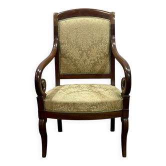 Armchair with crosses - 19th century restoration in mahogany