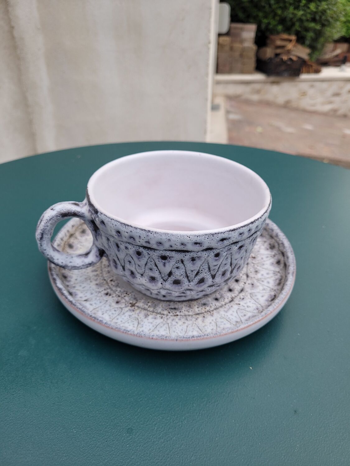 Ceramic coffee/tea service / 1 person - signed Jean Austruy