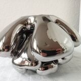 Vintage Vase • Alien • Chrome Ceramic • Post Space Age • 1980