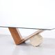 1990s Italian Cattelan 'Valentino' Walnut And Travertine Table.