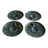 4 Vintage Barbotine Plates Artichoke Asparagus Table Decor Occasion