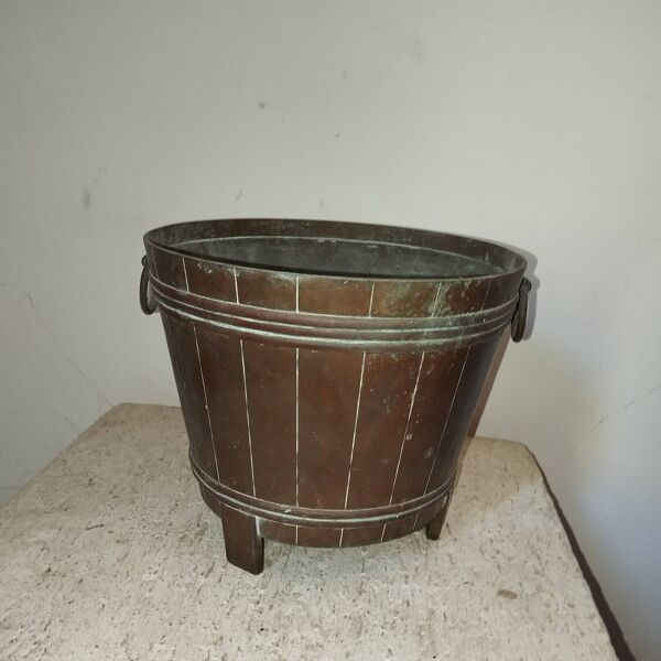 Jardinière cache pot laiton ancien