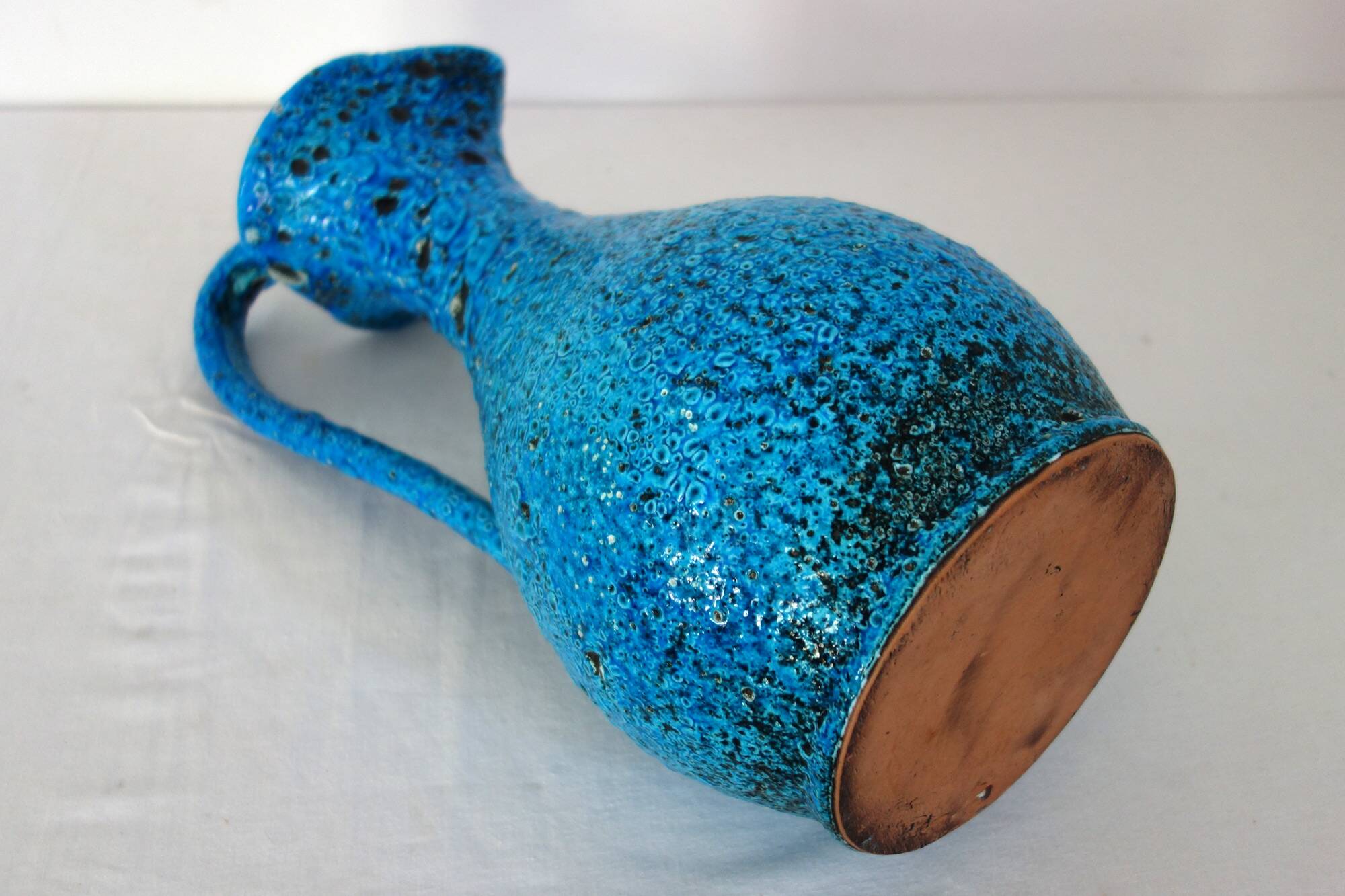Large vintage fat lava ceramic vase H41cm