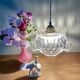 Vintage molded glass lampshade pendant light - tableware collection -