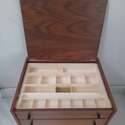 Meuble de couture scandinave teck années 60