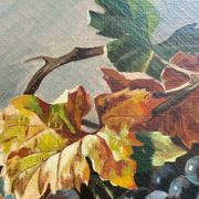 Tableau 1909 "Nature morte aux noix et raisins" Monogramme et cadre