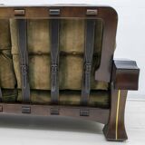 Luciano Frigerio Mid-Century Modern Italian Wood and Suede Sofa "Ussaro",70