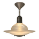 Art deco glass and steel ceiling lamp, 1920s
