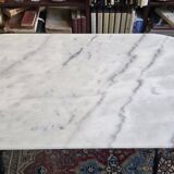Oval bistro table - marble and cast iron