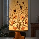 Lampe brutaliste moderniste forme libre 60's bois d'olivier