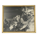 Old artistic photo in black and white Mountain Golden frame