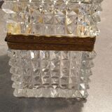 Jewelry box in cut crystal and brass
