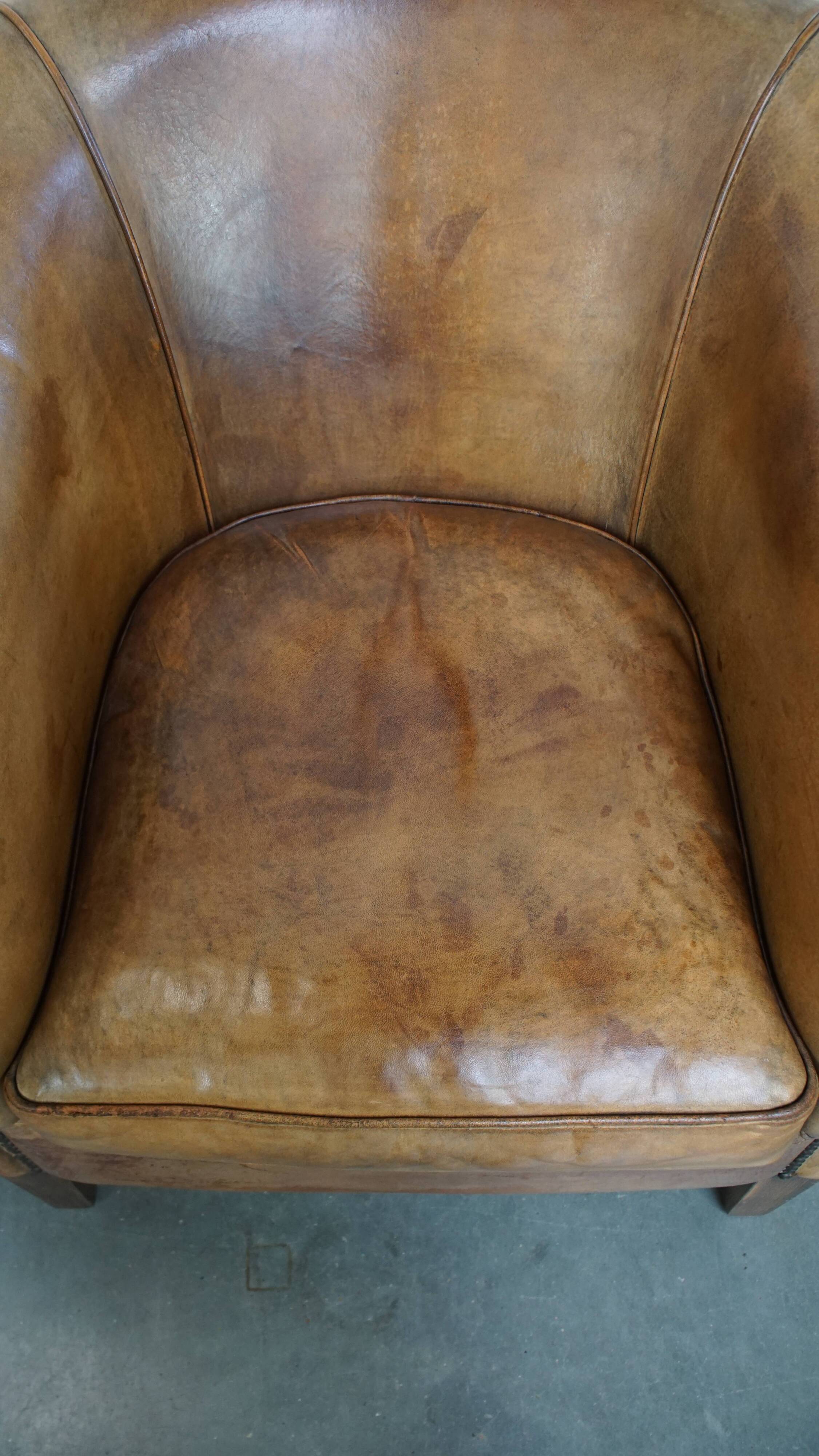 Set of 2 Sheepskin Leather Club Chairs by Nico van Oorschot