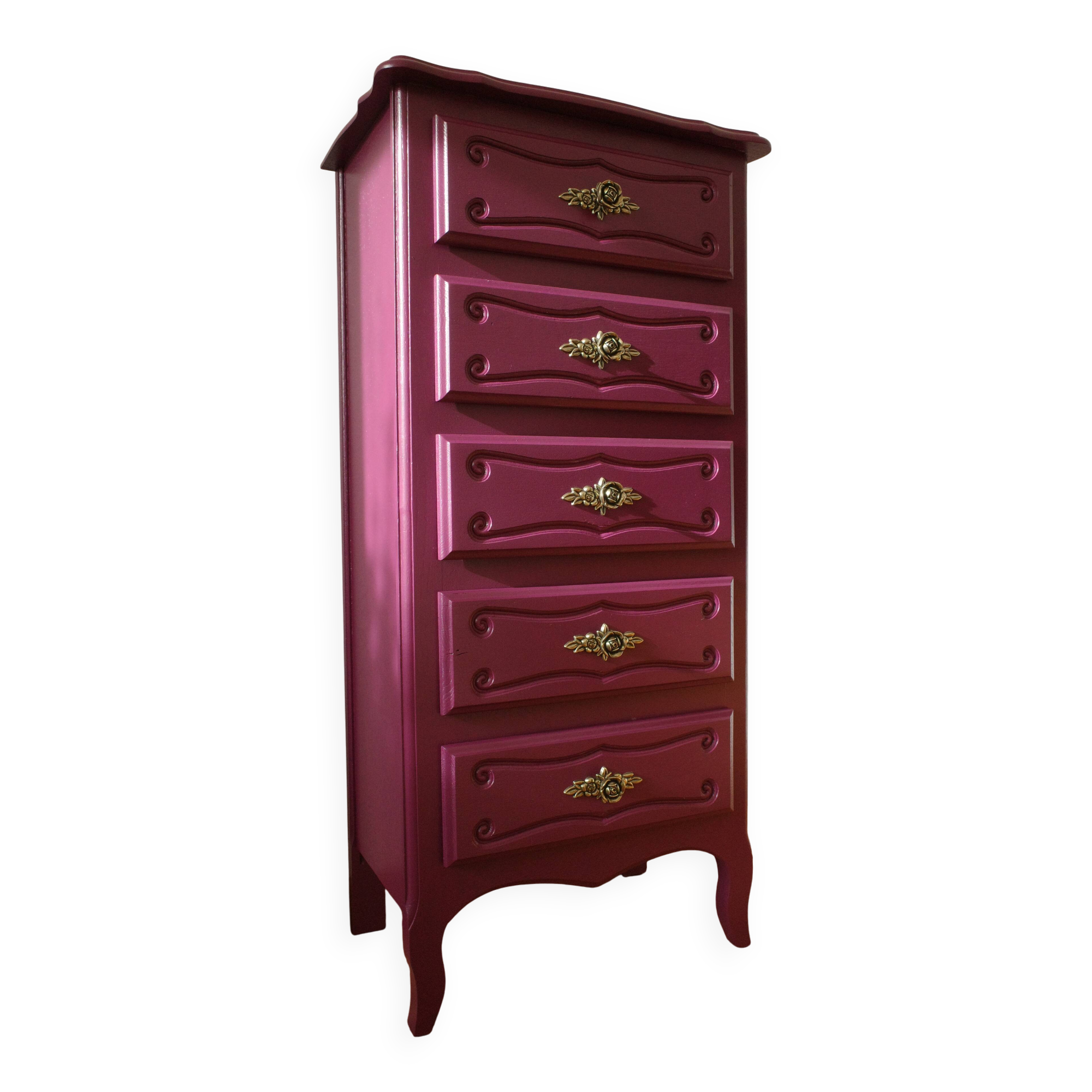 Vintage plum chest of drawers