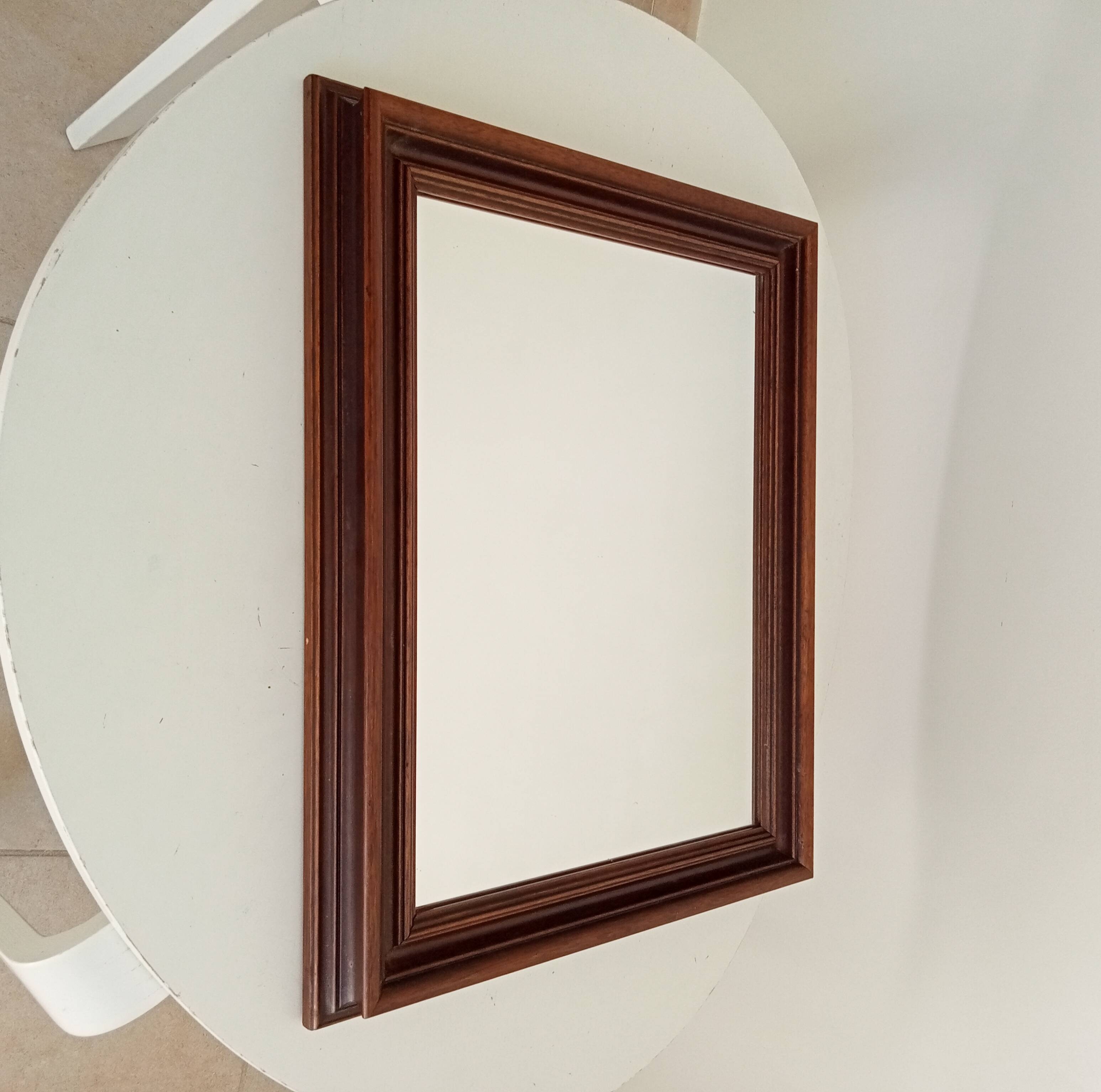 Miroir vintage en bois massif, années 60-70