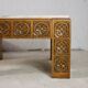 Table basse bois sculpté et marbre