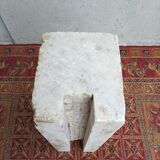 Sculpted Carrara marble stool column